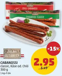 PENNY Cabanossi classic, käse od. chili Angebot