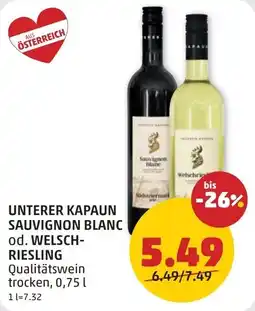 PENNY Unterer kapaun sauvignon blanc welschriesling Angebot