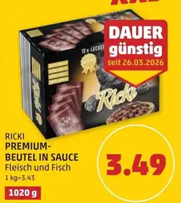 PENNY Ricki premium- beutel in sauce Angebot