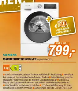 Expert Siemens WQ33G2EEX iQ500 Wärmepumpentrockner Angebot