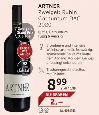 Interspar Artner Zweigelt Rubin Carnuntum DAC 2020 Angebot