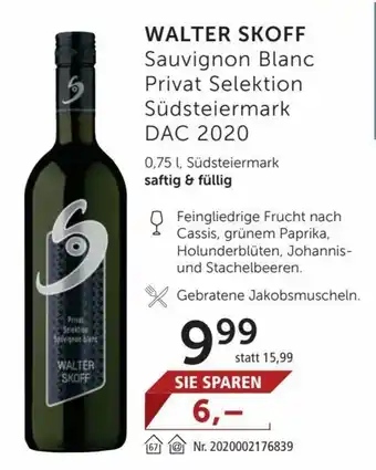 Interspar Walter Skoff Sauvignon Blanc Privat Selektion Susdteiermark DAC 2020 Angebot
