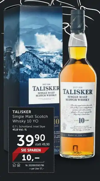 Interspar Talisker Single Malt Scotch Whisky 10 YO Angebot