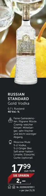 Interspar Russian Standard Gold Vodka Angebot