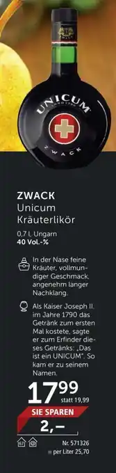 Interspar Zwack Unicum Krauterlikor Angebot
