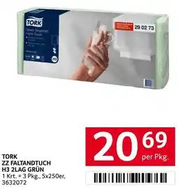 Transgourmet Tork zz faltandtuch h3 2lag grün Angebot