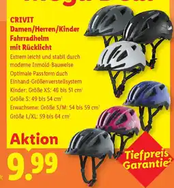 Lidl Crivit Damen/Herren/Kinder Fahrradhelm mit Rücklicht Angebot