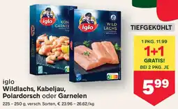 MPreis Iglo Wildlachs, Kabeljau, Polardorsch oder Garnelen Angebot