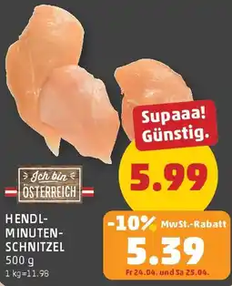 PENNY Hendl- minuten- schnitzel Angebot