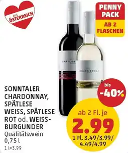 PENNY Sonntaler chardonnay, spätlese weiss, spätlese rot od. weiss- burgunder Angebot