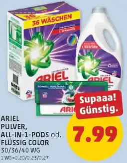 PENNY Ariel pulver, all-in-1-pods od. flüssig color Angebot