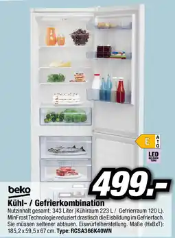 Red Zac Beko Stand-Kühl-/​Gefrierkombination RCSA366K40WN weiß Angebot
