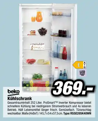 Beko Stand-Kühlschrank RSSE265K40WN weiß