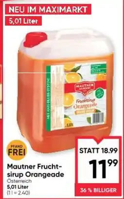 Maximarkt Mautner frucht- sirup orangeade Angebot