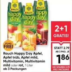 Maximarkt Rauch happy day apfel, apfel trüb, apfel mild, multivitamin, multivitamin mild oder rot, Angebot