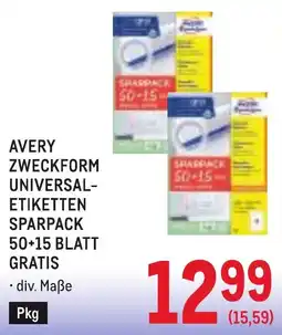 Metro AVERY ZWECKFORM UNIVERSAL- ETIKETTEN SPARPACK Angebot