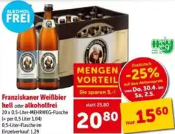 Interspar Franziskaner weißbier hell oder alkoholfrei Angebot