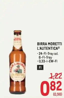 Metro Birra moretti l'autentica Angebot