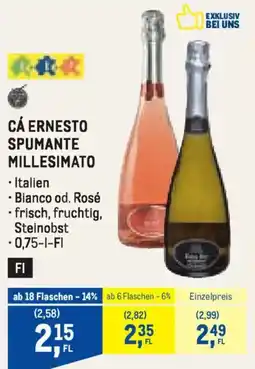 Metro Cá ernesto spumante millesimato Angebot