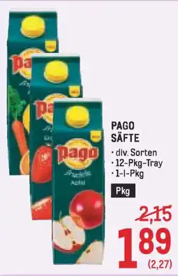 Metro Pago säfte Angebot