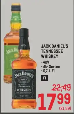 Metro Jack daniel's tennessee whiskey Angebot