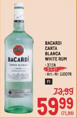 Metro Bacardi carta blanca white rum Angebot