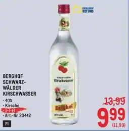 Metro Berghof schwarz wälder kirschwasser Angebot