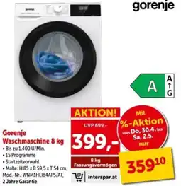 Interspar Gorenje waschmaschine Angebot