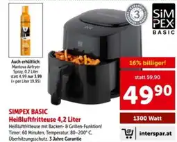Interspar Simpex basic heißluftfritteuse Angebot