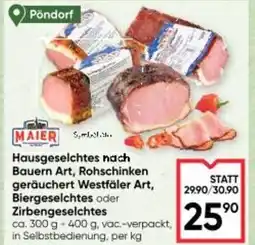 Maximarkt Hausgeselchtes nach bauern art, rohschinken geräuchert westfäler art, biergeselchtes oder zirbengeselchtes Angebot