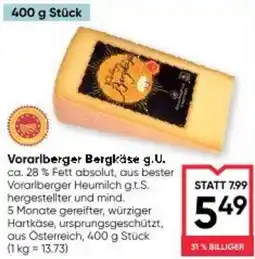 Maximarkt Vorarlberger bergkäse g.u. Angebot
