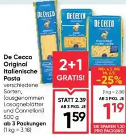Maximarkt De Cecco Original Italienische Pasta Angebot