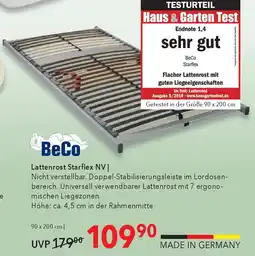 Matratzen Concord Beco Starflex NV Lattenrost Angebot