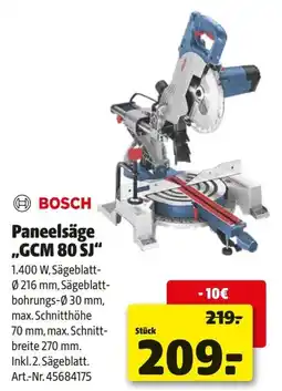 Hagebau BOSCH Paneelsäge GCM 80 SJ Angebot