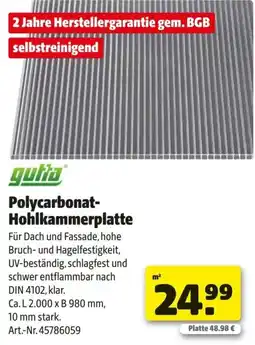 Hagebau Gutta polycarbonat- hohlkammerplatte Angebot