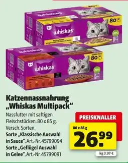 Hagebau Katzennassnahrung Whiskas Multipack Angebot