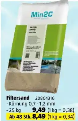 Bauhaus Min2C Aquasil-Filtersand Angebot