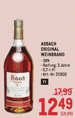 Metro Asbach original weinbrand Angebot
