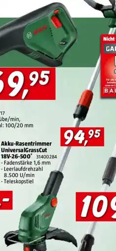 Bauhaus Bosch Power for All 18V Akku-Rasentrimmer UniversalGrassCut 18V-26-500 Angebot