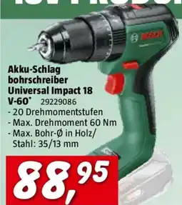 Bauhaus Bosch Power for All 18V Akku-Schlagbohrschrauber UniversalImpact 18V-60 Angebot