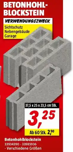 Bauhaus Seesteiner Beton Hohlblockstein Angebot