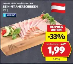 Hofer Genuss 100% aus österreich bein-/farmerschinken Angebot