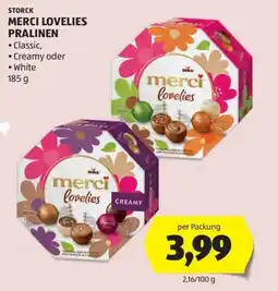 Hofer Storck merci lovelies pralinen Angebot