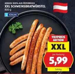 Hofer Genuss 100% aus österreich xxl schweinsbratwürstel Angebot