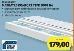 Hofer Traumnacht Matratze Komfort TTFK 1000 H4 Angebot