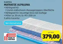 Hofer Elastica Matratze Alpaluna Angebot