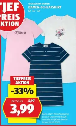 Hofer Up 2 Fashion Damen-Schlafshirt Angebot