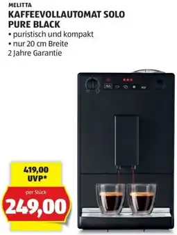 Hofer Melitta kaffeevollautomat solo pure black Angebot