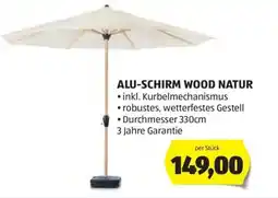 Hofer Alu-schirm wood natur Angebot