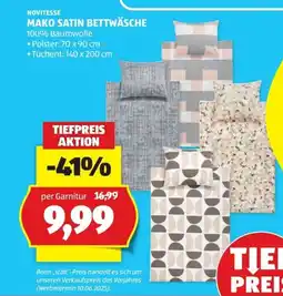 Hofer Novitesse Mako-Satin-Bettwäsche Angebot